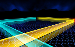 Bright light yellow line honeycomb - the dark room free wallpaper for desktop
