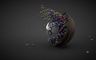 Balls scissors bubble gradient 3d - octane renderer free wallpaper