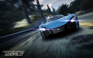Blue sports car street blurry - derek hill free wallpaper