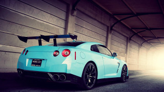 Blue sports car garage light 5 - a garage free wallpaper