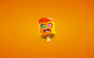 Popsicle face yellow red blue - a face free wallpaper