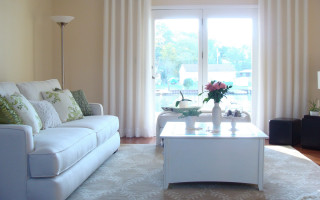 Living room couch window curtains - a large window free wallpaper for desktop