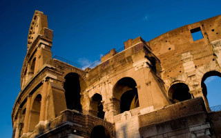 Neoclassical clock tower cityscape bridge - side and a sky background behind free wallpaper