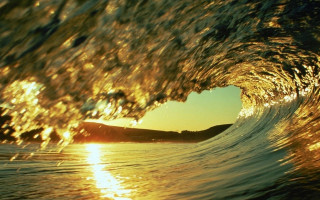 Wave sunset ocean reflection microscopic - ocean free wallpaper for desktop