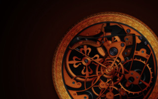 Clock gears gold frame steampunk - a gold frame free wallpaper for desktop