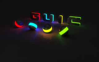 Neon letters table cubo futurism - letter free wallpaper for desktop