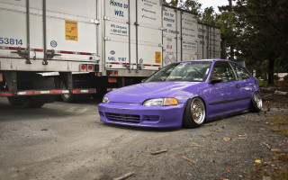 Purple car truck road trees - a truck free wallpaper for desktop