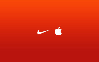Red apple nike logo digital - tech wear free wallpaper