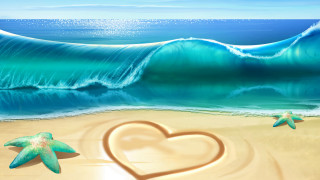 Heartstarfish beachwave lycoairbrush love cyrilrolando - cyril rolando free wallpaper