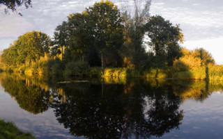 Lake forest autumn sky clouds - barbizon school free wallpaper for desktop