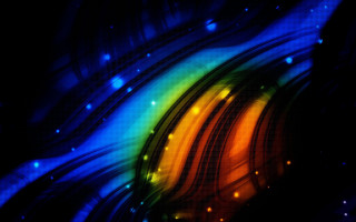 Colorful rainbow lights night solo - a blue border free wallpaper