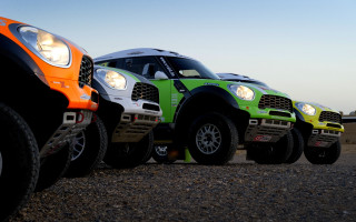 Trucks row dirt road sky - a few car free wallpaper