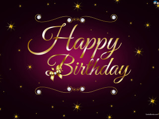 Happy birthday gold lettering purple - a happy birthday card free wallpaper