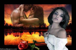 Woman white dress rose man - a white shirt and tie free wallpaper