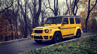 Yellow mercedes neoclassicism autumn leaves - neoclassicism free wallpaper