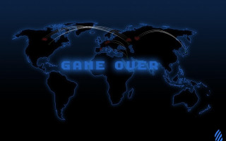 Blue world map game over - allaert van everdingen free wallpaper