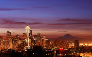 City skyline mountain night sky - everett warner free wallpaper for desktop