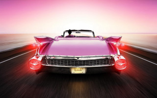 Pink car hood up lights 2 - outrun free wallpaper for desktop