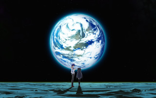 Moon astronaut earth night space - a blue earth free wallpaper