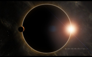 Black hole bright light starry 2 - a bright light in the middle of it free wallpaper