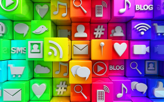 Colorful icons technology background digital - a keyboard free wallpaper