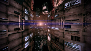 Futuristic city lights windows night - cryengine free wallpaper for desktop