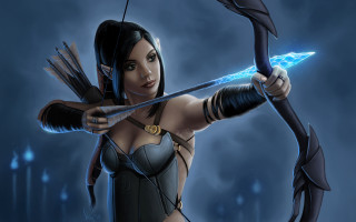 Elf archer lightning bow jewelry 2 - a bow and arrow free wallpaper