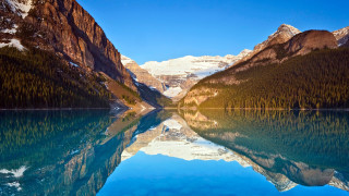 Mountain range reflection lake trees 18 - ancell stronach free wallpaper