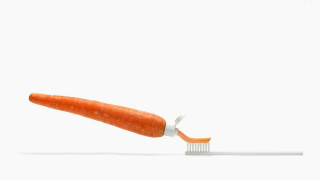 Carrot toothbrush minimalist 3D gradient - a toothbrush free wallpaper