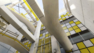 Tall building pretty windows clock - pretty free wallpaper