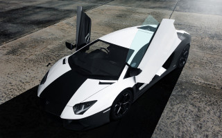 White black sports car open - a window open free wallpaper for desktop