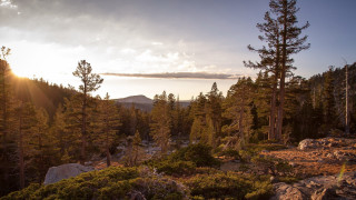 Forest mountain sunset lake nature - ansel adams free wallpaper