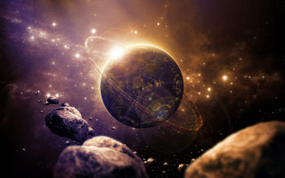 Space planet star cluster matte 2 - the planet free wallpaper