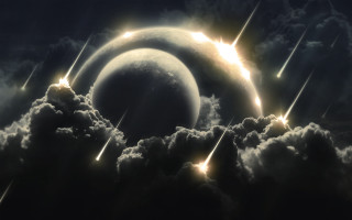 Moon halo light rays clouds - a. hardy free wallpaper for desktop
