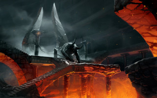 Demonic demon bridge dark cave - a dark cave free wallpaper