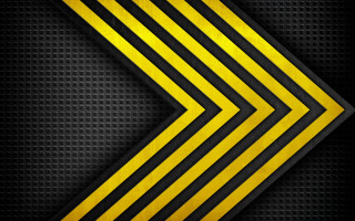 Yellow black arrow metallic fence - metallic free wallpaper for desktop