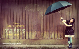 Woman umbrella graffiti wall writing - fall free wallpaper