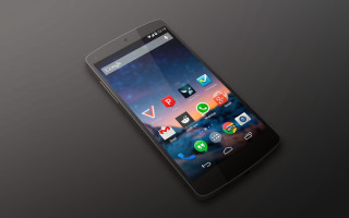 Black cellphone icons dark background - android free wallpaper for desktop