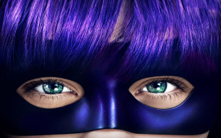 Purple hair mask green eyes - a black mask free wallpaper