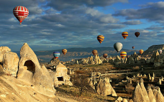 Hot air balloons rocky mountains - hot free wallpaper