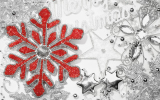 Snowflake silver stars folk art - a snowflake free wallpaper for desktop