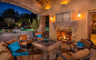 Living room fireplace couch lantern - a fireplace free wallpaper