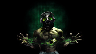 Cyberpunk gasmask green paint cyborg - a gas mask free wallpaper