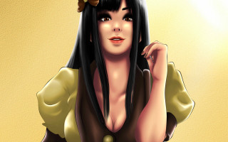 Cartoon woman bow green shirt - a green shirt free wallpaper for desktop