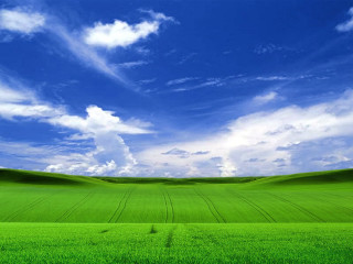 Green field blue sky clouds 2 - a green field free wallpaper