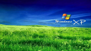 Green field blue sky windows 2 - the right side of the image free wallpaper