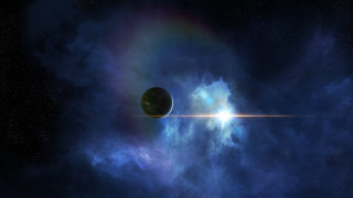 Space star planet bright light - a space scene free wallpaper