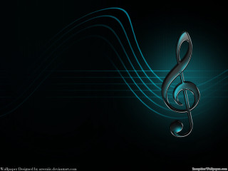 Musical note blue background lines - a musical note free wallpaper