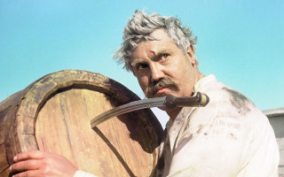 Man sword barrel vienna sky - a wooden barrel free wallpaper