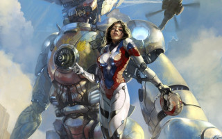 Woman robot helicopter fantasy art - stanley artgerm lau free wallpaper